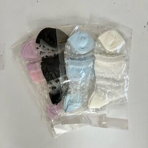 New, multicolor see through socks, 4 pairs